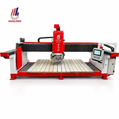 HKNC-450 Plus 5+1 Máquina cortadora y fresadora de piedra con sierra de puente CNC de eje
